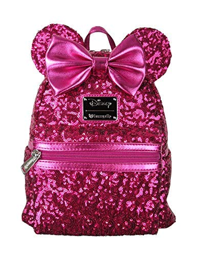 Loungefly Disney Minnie Mouse PInk Sequin Mini Backpack
