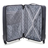 Rockland Luggage 3 Piece Metallic Upright Set, Carbon, Medium