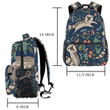 LORVIES Cute Raccoon Backpacks Lightweight School Classic Backpack Travel Rucksack for Girls Women Kids Teens