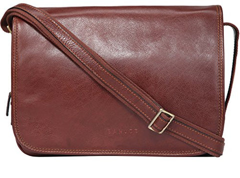 Banuce Vintage Full Grains Italian Leather Messenger Bag for Men Shoulder Crossbody Briefcase