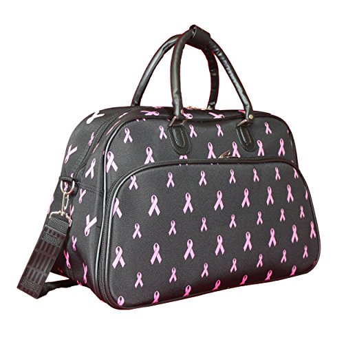 World Traveler 21" Carry-On Shoulder Tote Duffel Bag, Pink Ribbon, One Size