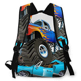 Multi leisure backpack,Cartoon Monster Truck, travel sports School bag for adult youth College Students