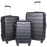 Travelers Club Luggage 3-Piece Expandable Hardsided 2-in-1, Black Luggage Set One Size
