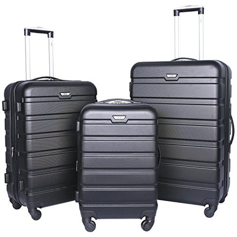 Travelers Club Luggage 3-Piece Expandable Hardsided 2-in-1, Black Luggage Set One Size