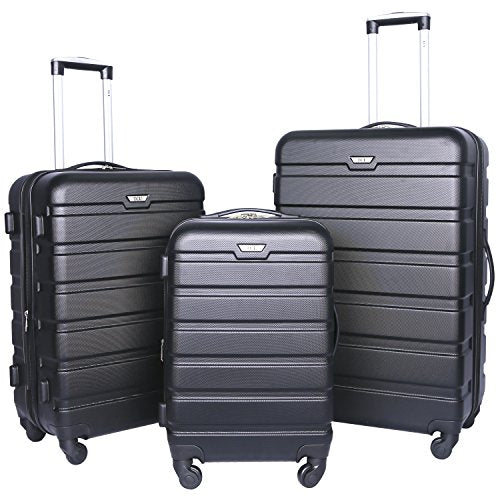 Travelers Club Luggage 3-Piece Expandable Hardsided 2-in-1, Black Luggage Set One Size