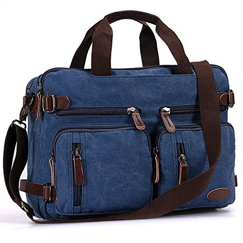 Laptop Backpack,Hybrid Multifunction Briefcase Messenger Bag with Shoulder Strap for Men,Women (15.6 inch, Vintage Blue)
