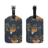 Cooper Girl Funny Sloth Luggage Tag Travel Id Label Leather For Baggage Suitcase