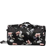 BEBE Women's 30" Rolling Duffel, Black Floral, One Size
