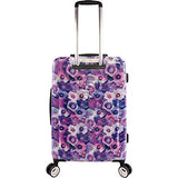 BEBE Women's Gia 3pc Suitcase Set with Spinner Wheels, Purple Pansies