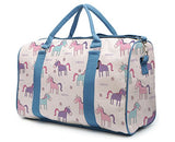 Seamless Cute Unicorn Pattern-2 Printed Canvas Duffle Luggage Travel Bag Was_42