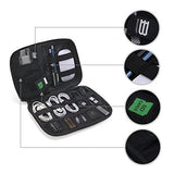 BAGSMART Electronic Organizer Small Travel Cable Organizer Bag for Hard Drives, Cables, Charger, USB, SD Card, Black