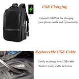 Business Laptop Backpack men water resistant&Anti-theft with USB charging port,office,casual,college school travel backpack,computer bag daypack,15.6 laptop leather professional slim black lightweight