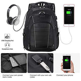Laptop Backpack, Extra Large 17 Inch Business Travel Backpack with USB Charging Port Earphone Hole, Durable Water Resistant Work Computer Backpack College/High School Bags for Men/Women/Boys