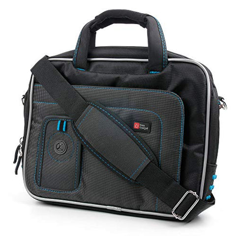 DURAGADGET Exclusive Black & Blue Tablet Compartment Case with Shoulder Strap Suitable for