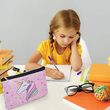 Unicorn Makeup Bag - Reversible Sequin Cosmetic Bag Sparkly Pink Zipper Vanity Toiletry Bag Pouch Purse for Girls Women Travel Birthday Christmas Gift