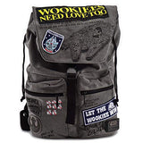 Loungefly Star Wars Wookie Patch 17.5 Height Backpack and Wallet Set (Dark Grey)