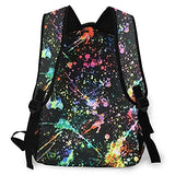 Multi leisure backpack,Colorful Paint Splatter, travel sports School bag for adult youth College Students