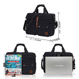 Veegul 17 Inch Multifunctional Canvas Laptop Bag Computer Messenger Shoulder Bags Black Vg