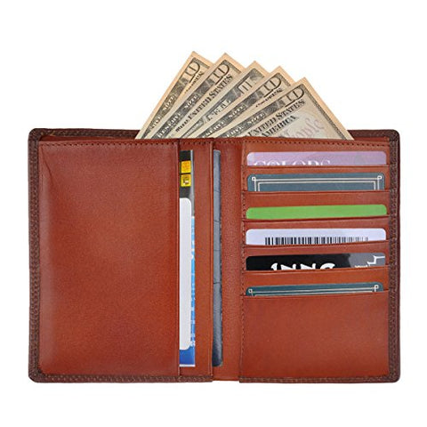 Zlyc Genuine Leather Travel Passport Holder Wallet Purse Case Card Cover