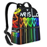 NiYoung Fashion Leisure Backpack for Girls Teenage School Backpack Women Print Backpack Purse Rainbow Gay Pride Rainbow Heart Love is Love