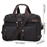 S-Zone 3-Way Vintage Laptop Backpack Messenger Shoulder Bag Hybrid Briefcase Bookbag Rucksack