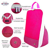 Compression Luggage Cubes for Traveling, Travel Organizer, Packing Travel Organizer Set of 3pcs Cube Bags, Unique & Lovely Design, Durable Quality, Perfect as a Gift (Rose)