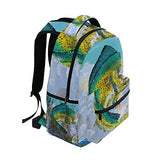 Stylish Mahi Fish Backpack- Lightweight School College Travel Bags, ChunBB 16" x 11.5" x 8"