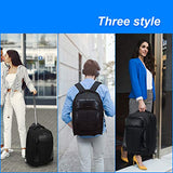 Wheeled Laptop Backpack with USB Charging Port Waterproof Luggage Suitcase