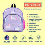 Wildkin 12 Inches Backpack for Toddlers, Boys and Girls, Ideal for Daycare, Preschool and Kindergarten, Perfect Size for School and Travel, Mom's Choice Award Winner, Olive Kids (Unicorn)