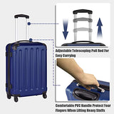 Goplus 3Pcs Luggage Set, Hardside Travel Rolling Suitcase, 20/24/28 Rolling Luggage Upright, Hardshell Spinner Luggage Set with Telescoping Handle, Coded Lock Travel Trolley Case (Dark Blue)