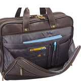 Heritage Travelware Colombian Leather Dual Compartment Top Zip 16" Laptop Portfolio, Black