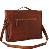 Sharo Leather Bags Soft Leather Laptop Messenger Bag And Brief (Dark Brown)