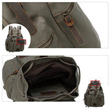 Vintage Canvas Backpack Outdoor Hiking Travel Rucksack 19L Army Green #220