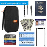 P.travel Passport Wallet Waterproof Family Travel Passport Holder Travel Document Organizer-Black