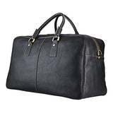 Large Mens Leather Duffel Bag, Berchirly Outdoor Travel Duffel Black