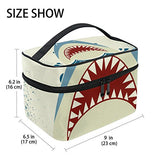 LORVIES Shark Jaws Cosmetic Bag Travel Makeup Train Cases Storage Organizer