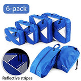 P.travel 6Pcs Packing Cubes for Travel Lightweight Luggage Organizer Bag Travel Cubes (Blue)