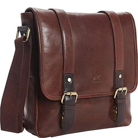 Mancini Leather Goods RFID Secure Tablet Bag (Brown)
