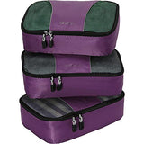 eBags Small Packing Cubes for Travel - Organizers - 3pc Set - (Eggplant)