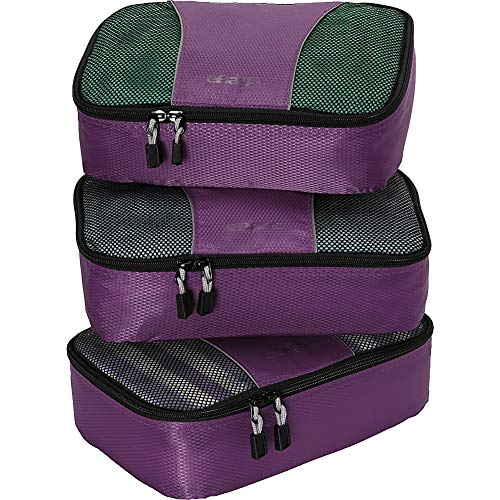 eBags Small Packing Cubes for Travel - Organizers - 3pc Set - (Eggplant)