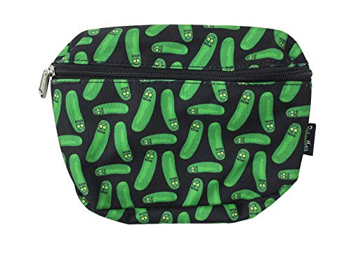Buckle-Down Rick And Morty Vegan Leather Zip-Around Wallet With Wristlet - Fits Large Phones, Pickle Rick Design