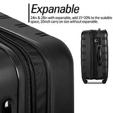 AOUZE Practical 3-Piece Luggage Set, Hard-Sided Luggage with Combination Lock Spacious Storage Space and Fully Lined Interior with Lined Compartments to Keep Your Belongings Organized