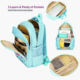 CAMTOP Backpack for Kids Girls School Backpack with Lunch Box Preschool Kindergarten BookBag Set (Mint Green-Unicorn)
