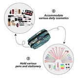 ALAZA Japanese Koi Carp Fish in the Wave Cosmetic Bag Leather Pencil Case Waterproof Portable Travel Makeup Pouch with Zipper for Women Girls Teens