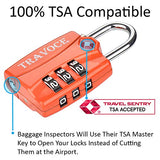Travoce TSA Compatible Luggage Locks, Orange 6 Pack, Inspection Indicator with Alloy Body