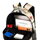 LORVIES Summer Plants Flowers Butterflies Dragonflies Beetles Pattern Lightweight School Classic Backpack Travel Rucksack for Girls Women Kids Teens