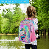 4PCS Unicorn Backpack for Girls, Sequin Prechool Bookbag and Lunch Box
