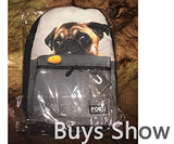Freewander Canvas Book Bag Cute Dog Personalized Junior High School Backpack