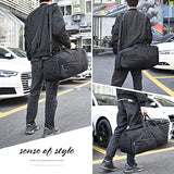 Gym Bag Sports Duffle Bag with Shoes Compartment Waterproof Large Travel Duffel Bags Weekender Overnight Bag for Men Women 45L Black