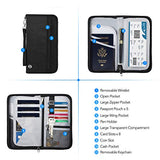 Vemingo Family Passport Holder RFID-Blocking Travel Wallet Ticket Holder Document Organizer with